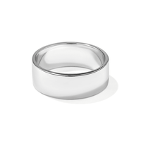 Wide Flat Plain Wedding Ring in Sterling Silver Rings Bevilles 