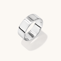 Wide Flat Plain Wedding Ring in Sterling Silver Rings Bevilles 