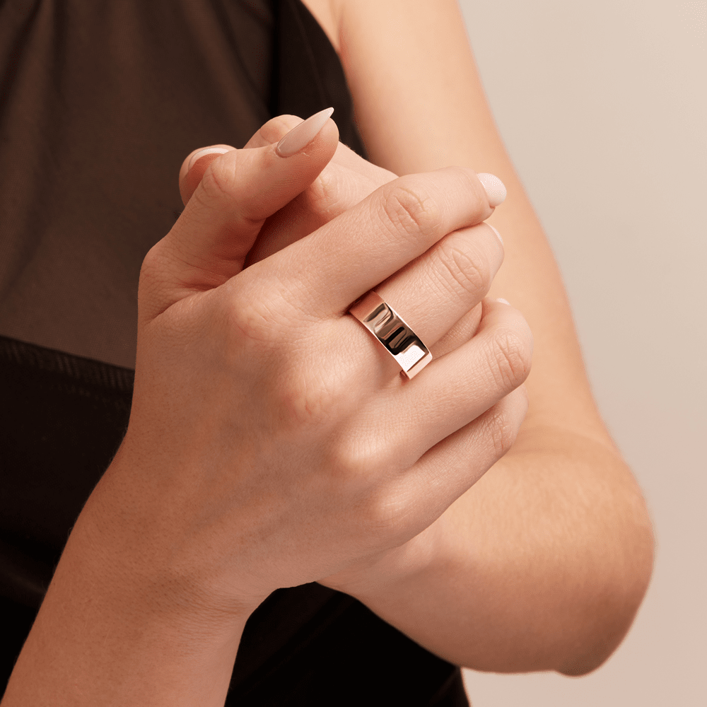 Wide Flat Plain Wedding Ring in Sterling Silver Rings Bevilles 