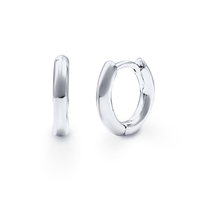 13mm Round Huggie Earrings in Sterling Silver Earrings Bevilles 