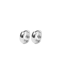 Round Huggie Earrings in Sterling Silver Earrings Bevilles 