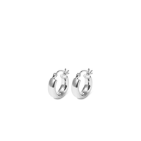10mm Half Round Hoop Earrings in Sterling Silver Earrings Bevilles 