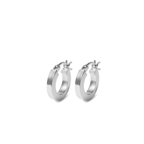 10mm Square Edge Hoop Earrings in Sterling Silver Earrings Bevilles 