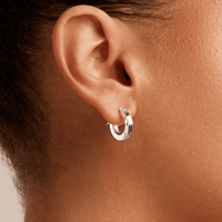 10mm Square Edge Hoop Earrings in Sterling Silver Earrings Bevilles 