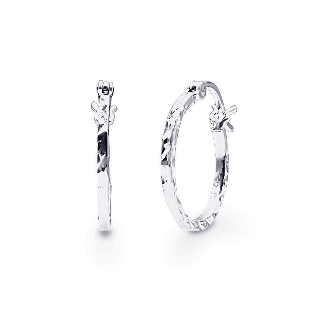 Square Edge Hoop Earrings in Sterling Silver Earrings Bevilles 