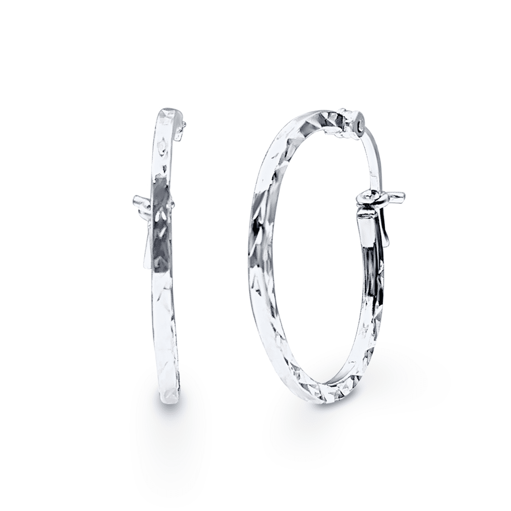 Diamond Cut Hoop Earrings in Sterling Silver Earrings Bevilles 