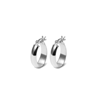 15mm Oval Hoop Earrings in Sterling Silver Earrings Bevilles 
