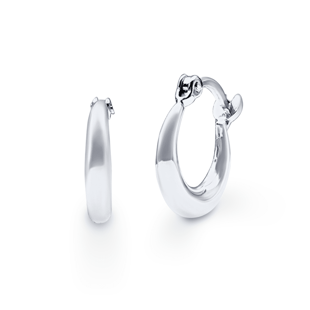 Wide Hoop Earrings in Sterling Silver Earrings Bevilles 