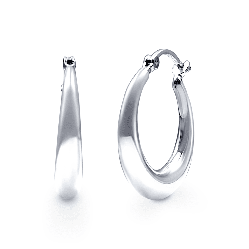 24mm Graduated Hoop Earrings in Sterling Silver Earrings Bevilles 