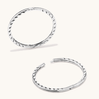 12mm Diamond Cut Sleeper Earring in Sterling Silver Earrings Bevilles 