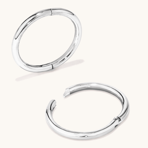8mm Diamond Cut Sleeper Earring in Sterling Silver Earrings Bevilles 