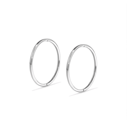 14mm Diamond Cut Sleeper Earring in Sterling Silver Earrings Bevilles 
