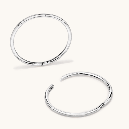 14mm Diamond Cut Sleeper Earring in Sterling Silver Earrings Bevilles 
