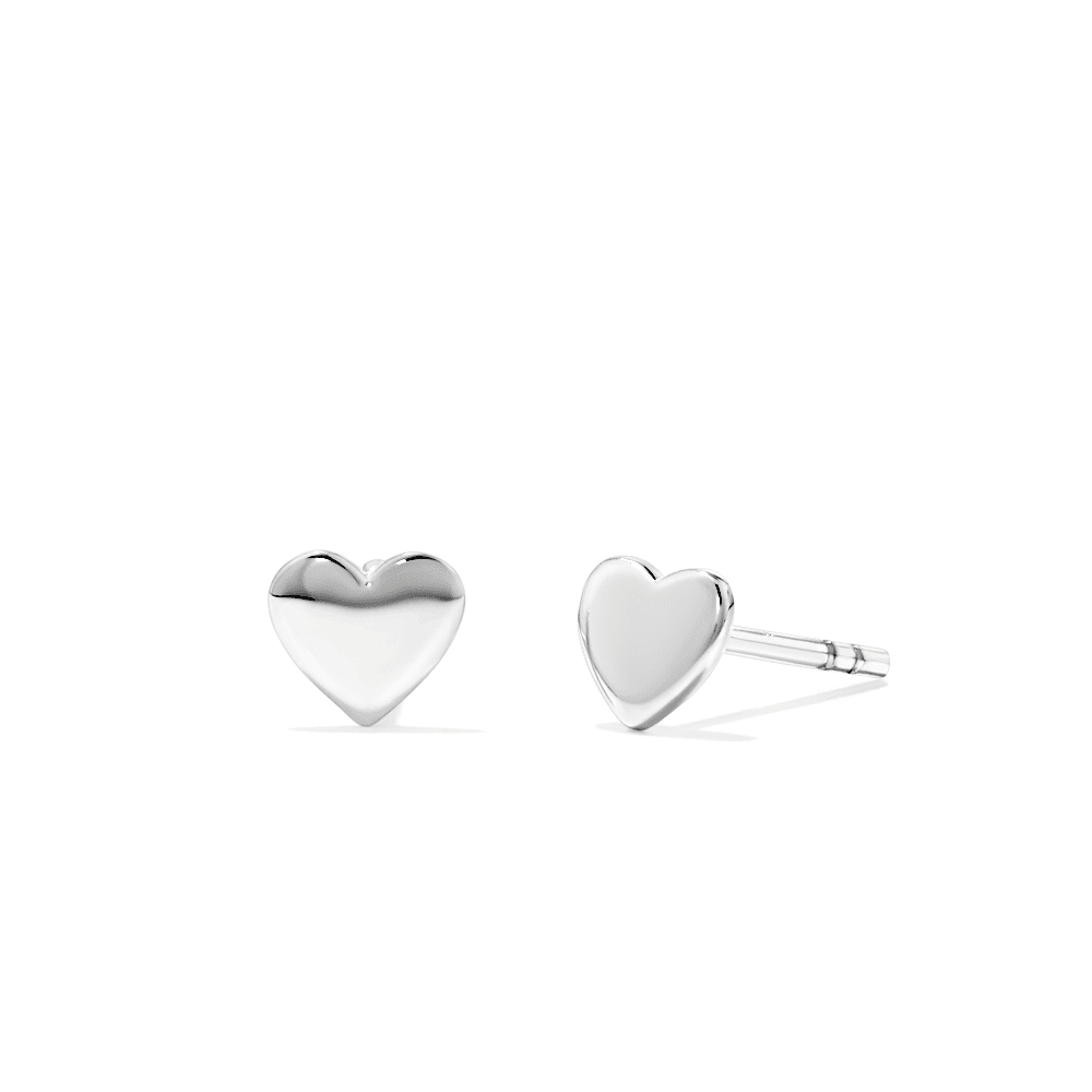 Heart Stud Earrings in Sterling Silver Earrings Bevilles 