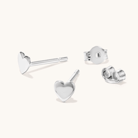 Heart Stud Earrings in Sterling Silver Earrings Bevilles 