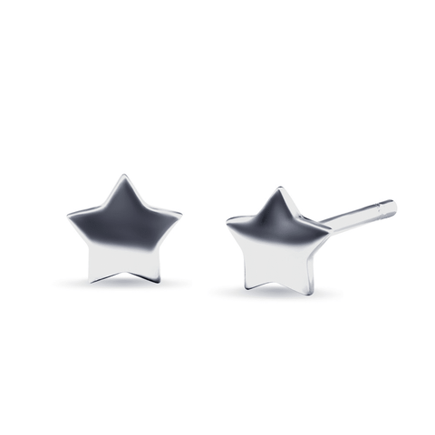 Christmas Star Stud Earrings in Sterling Silver