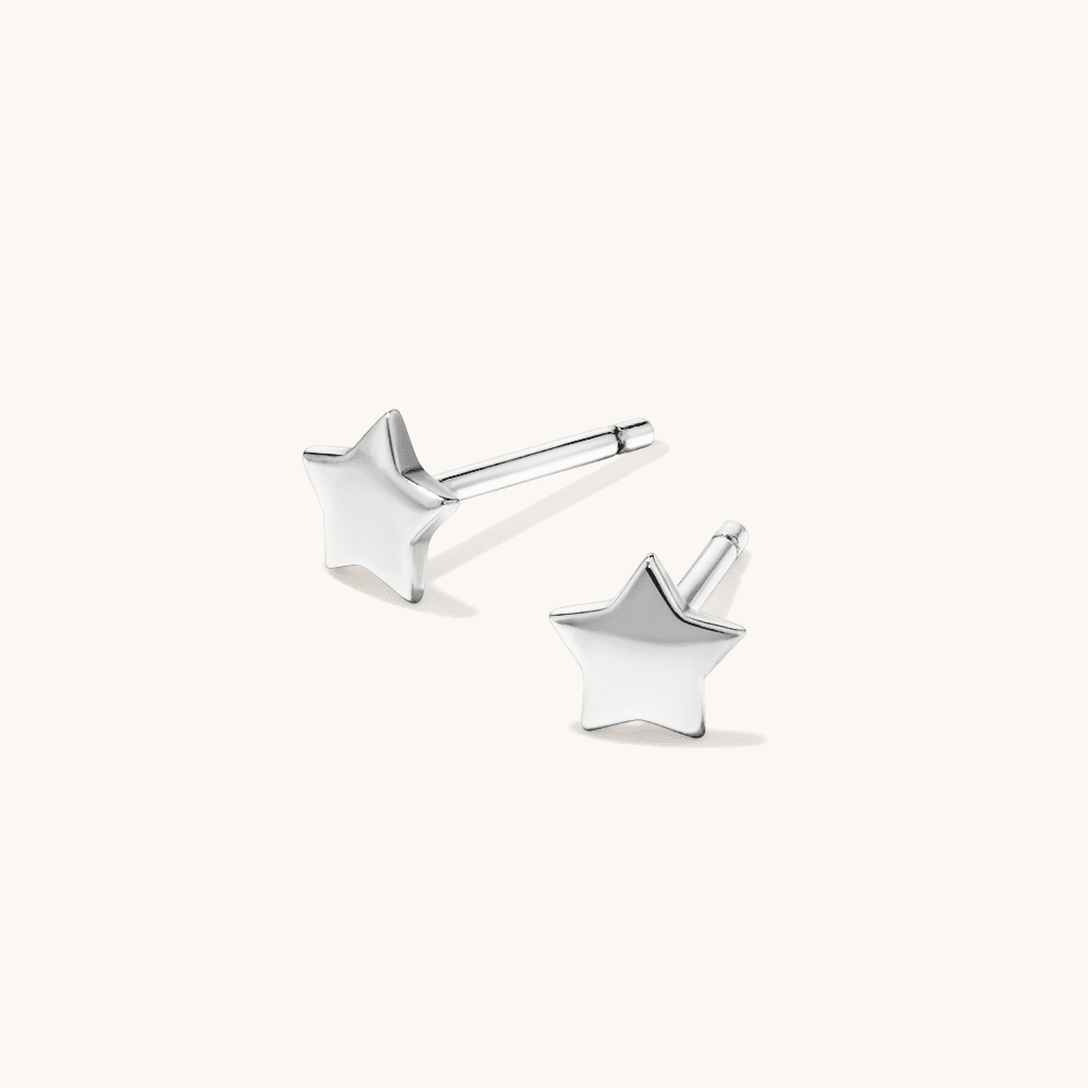 Christmas Star Stud Earrings in Sterling Silver Earrings Bevilles 