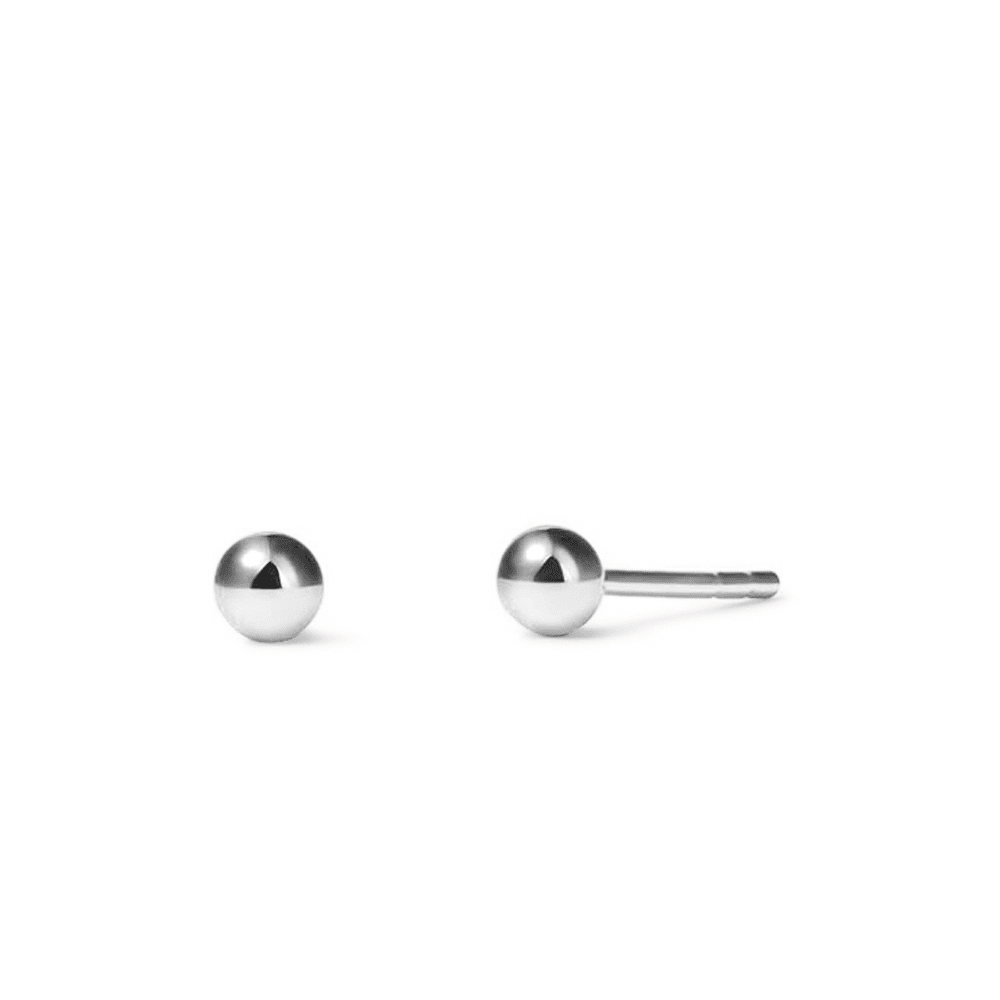 3mm Ball Stud Earrings in Sterling Silver Earrings Bevilles 