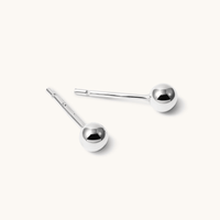 4mm Ball Stud Earrings in Sterling Silver Earrings Bevilles 