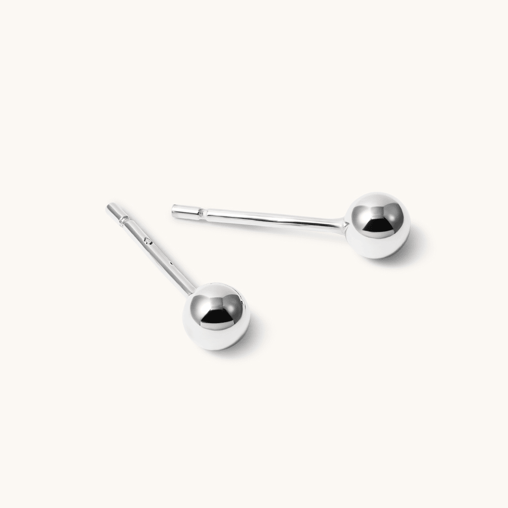 4mm Ball Stud Earrings in Sterling Silver Earrings Bevilles 