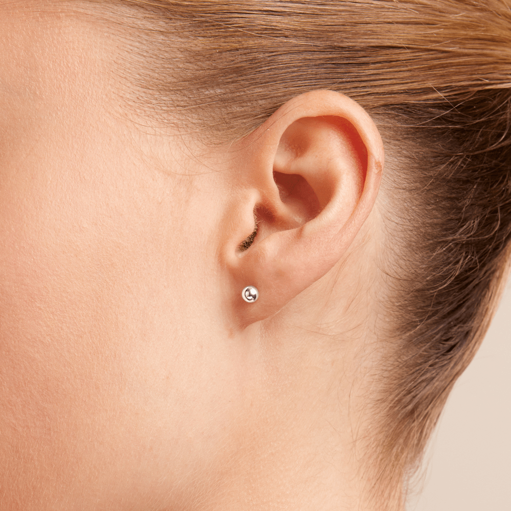 4mm Ball Stud Earrings in Sterling Silver Earrings Bevilles 