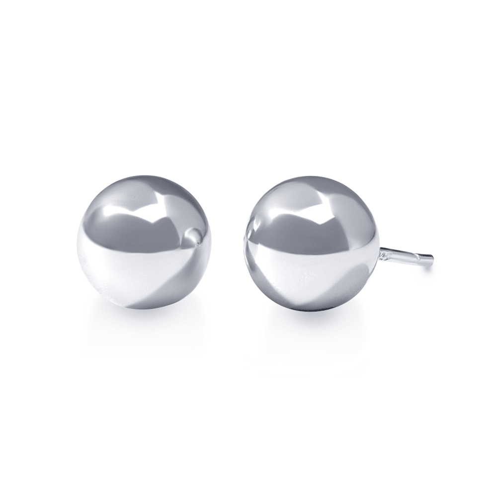 8mm Ball Stud Earrings in Sterling Silver Earrings Bevilles 