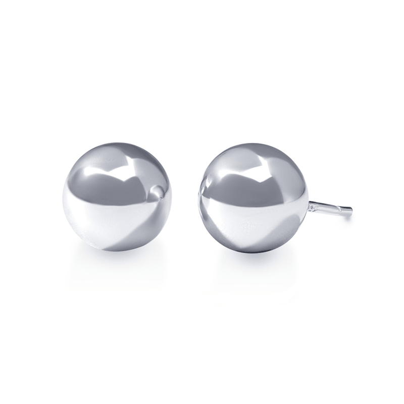 8mm Ball Stud Earrings in Sterling Silver Earrings Bevilles 