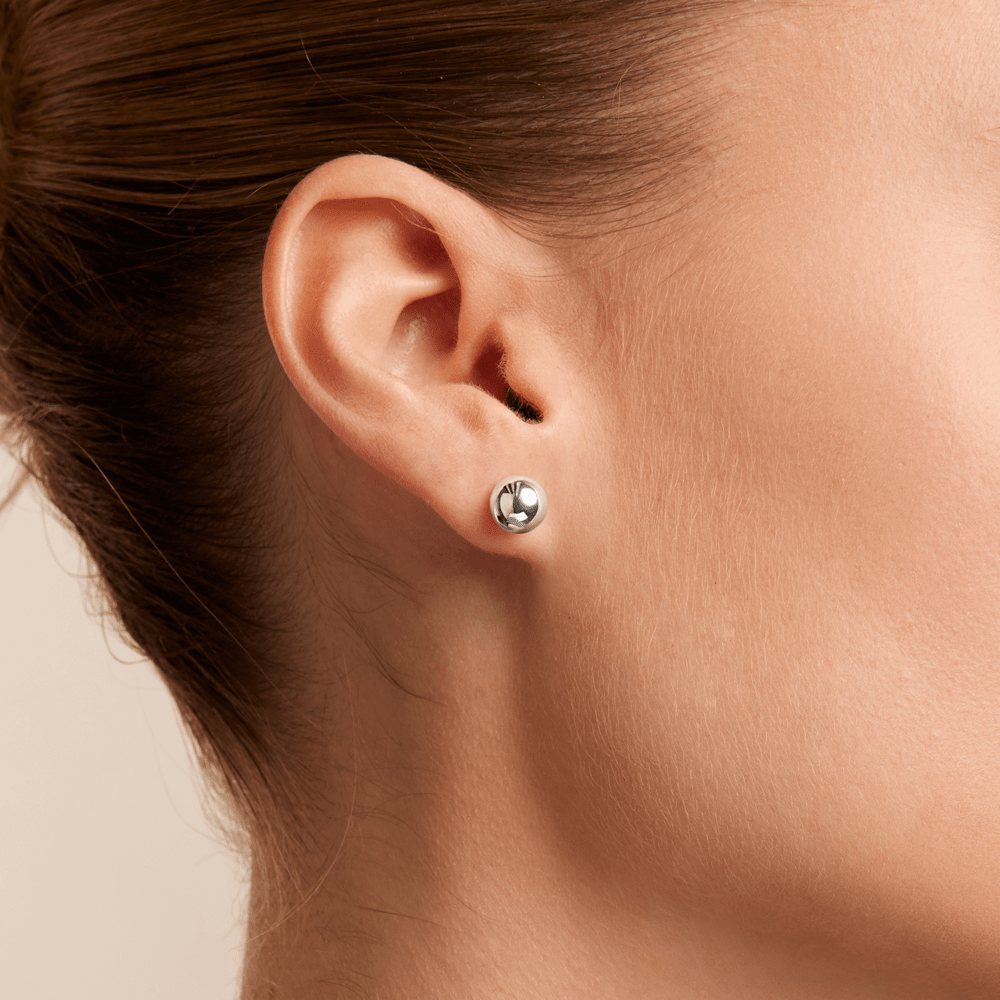 8mm Ball Stud Earrings in Sterling Silver Earrings Bevilles 