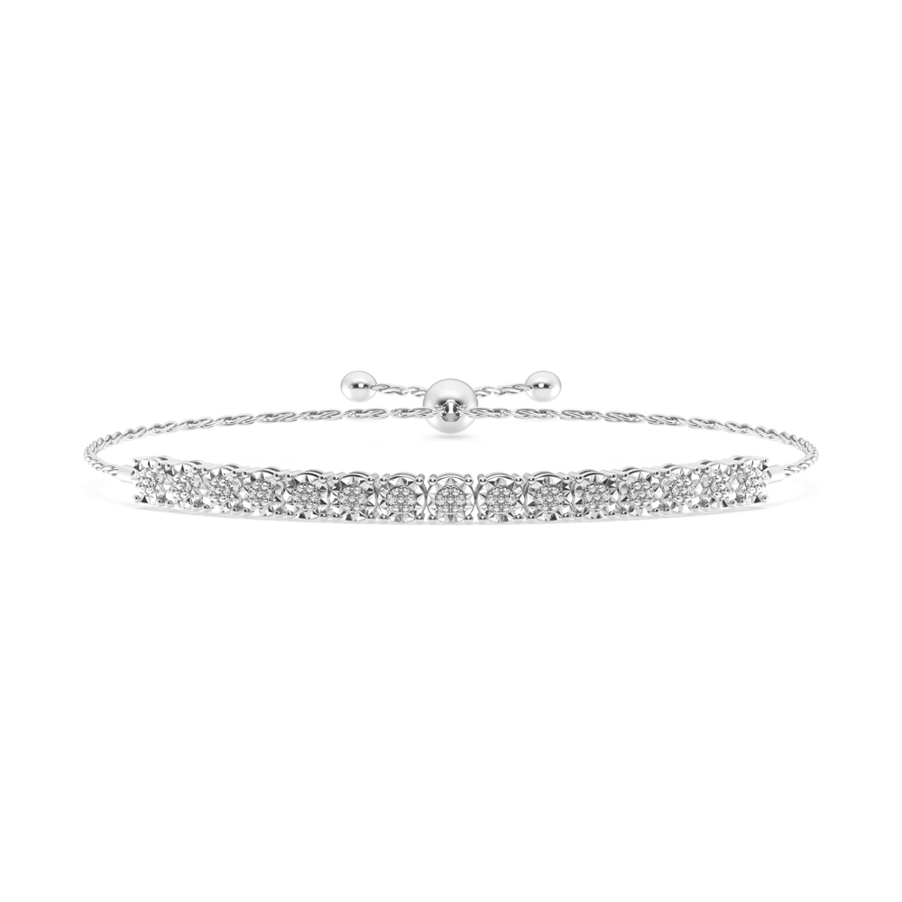 Bolo Bracelet with 0.10ct of Diamonds in Sterling Silver Bracelets Bevilles 