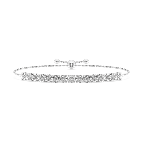 Bolo Bracelet with 0.10ct of Diamonds in Sterling Silver Bracelets Bevilles 