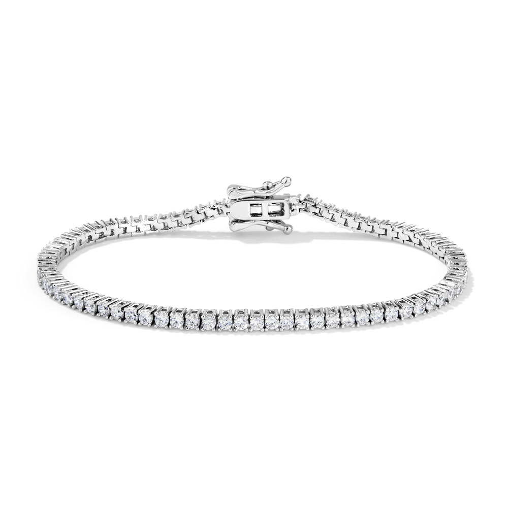 16cm 2mm Width Cubic Zirconia Tennis Bracelet in Sterling Silver Bracelets Bevilles 