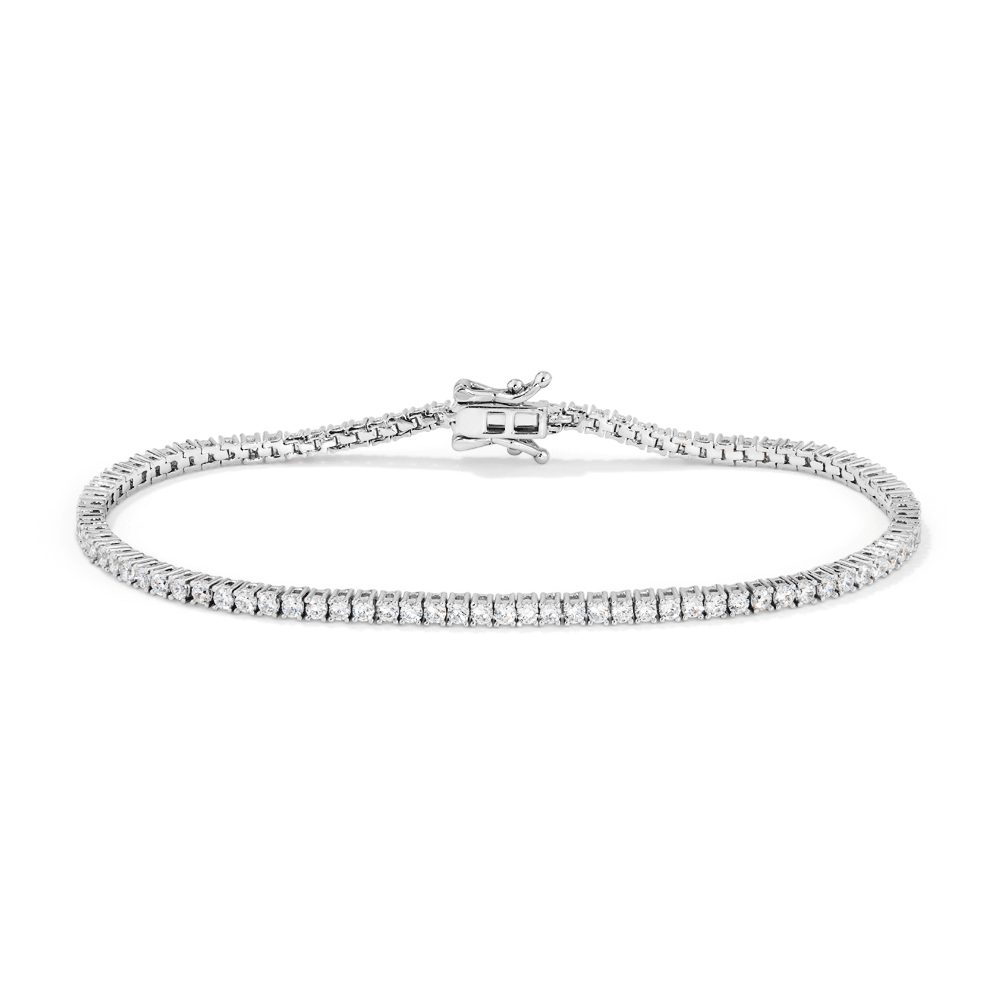 20cm 2mm Width Cubic Zirconia Tennis Bracelet in Sterling Silver Bracelets Bevilles 