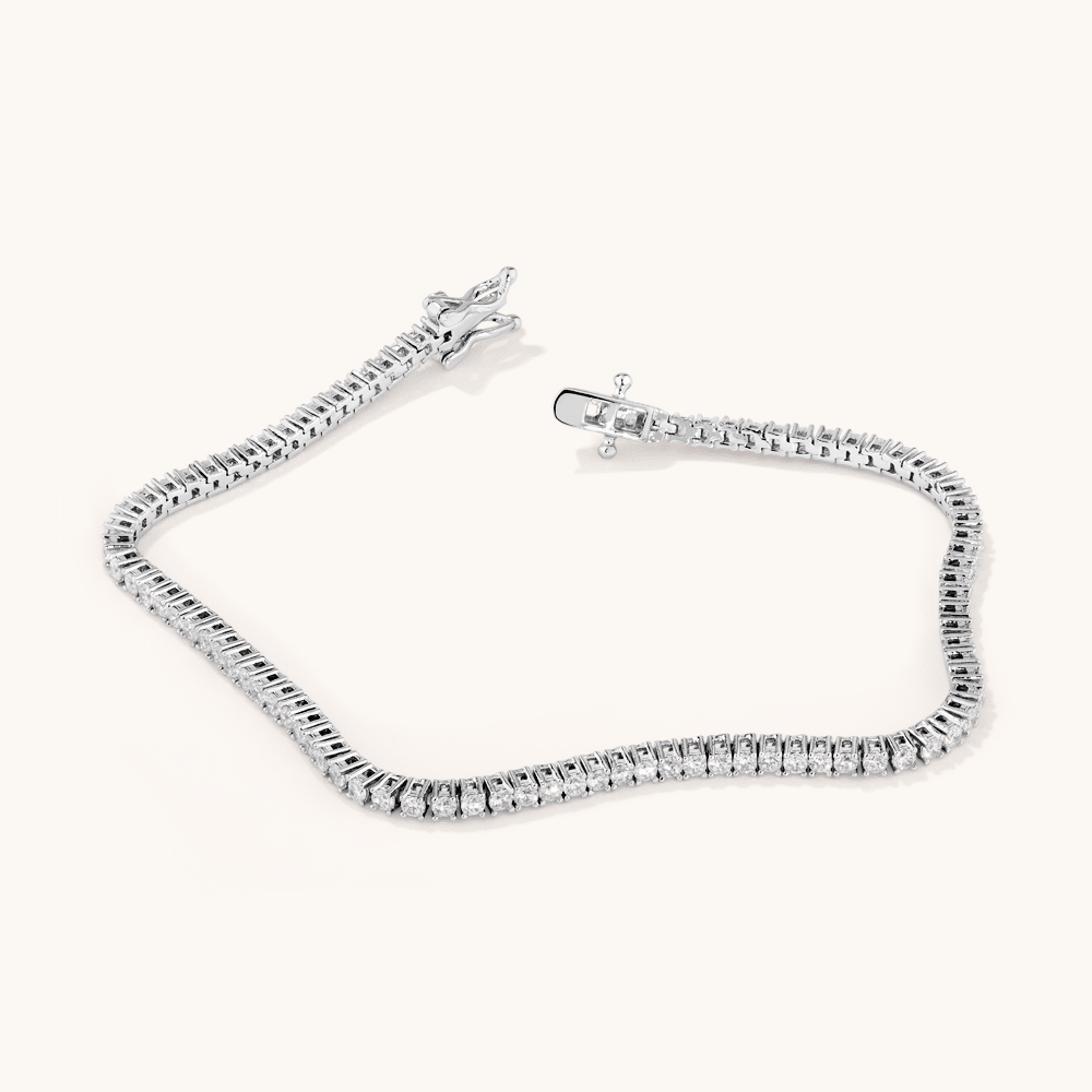 20cm 2mm Width Cubic Zirconia Tennis Bracelet in Sterling Silver Bracelets Bevilles 