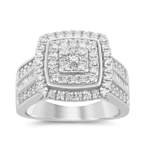 Dress Ring with 1.00ct of Laboratory Grown Diamonds in Sterling Silver and Platinum Bevilles Jewellers 