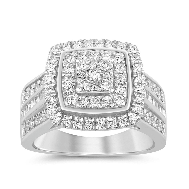 Dress Ring with 1.00ct of Laboratory Grown Diamonds in Sterling Silver and Platinum Bevilles Jewellers 