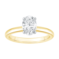 1.50ct Laboratory Grown Diamond Oval Cut Solitaire Ring in 18ct Yellow Gold and 18ct White Gold Bevilles Jewellers 