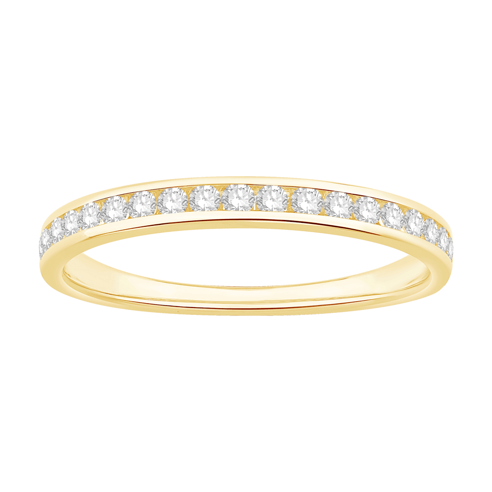 Anniversary Ring with 1/4ct of Laboratory Grown Diamonds in 18ct Yellow Gold Bevilles Jewellers 