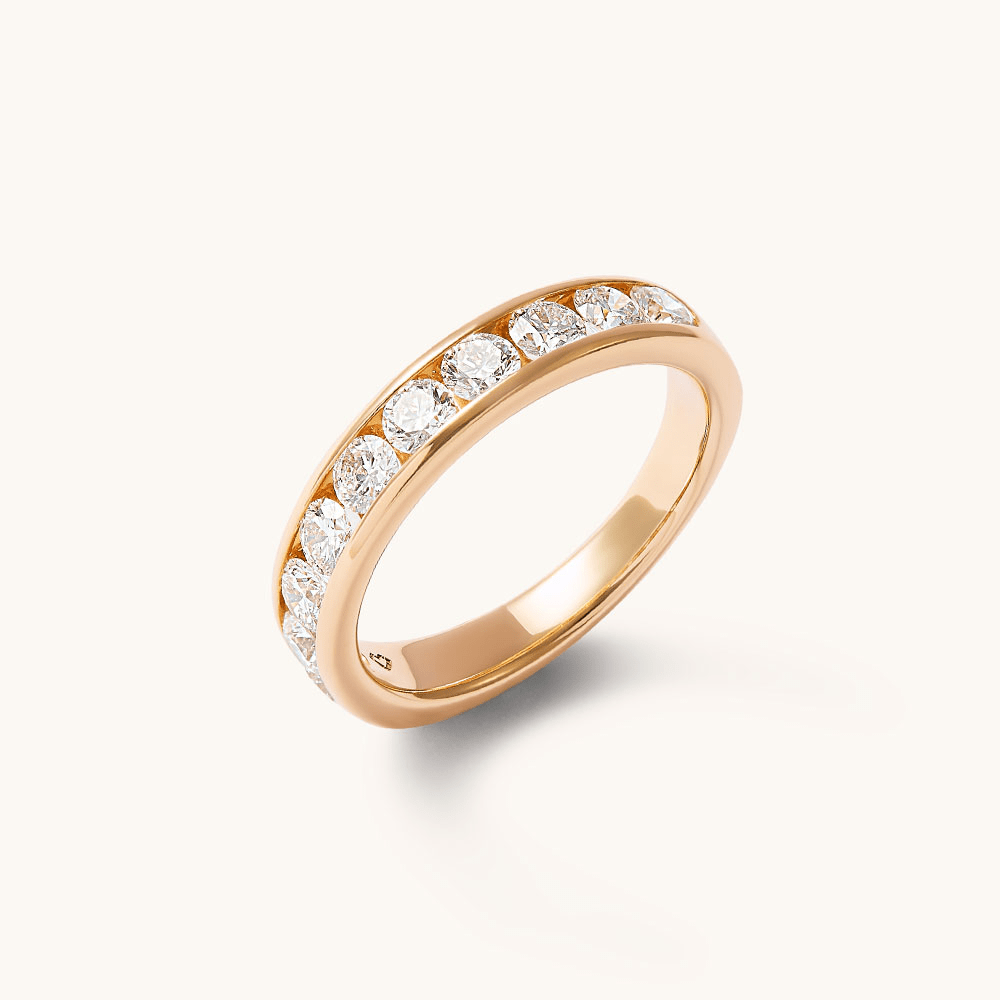 Channel Set Anniversary Ring with 1.00tw of Laboratory-Grown Diamonds in 18kt Yellow Gold Rings Bevilles 