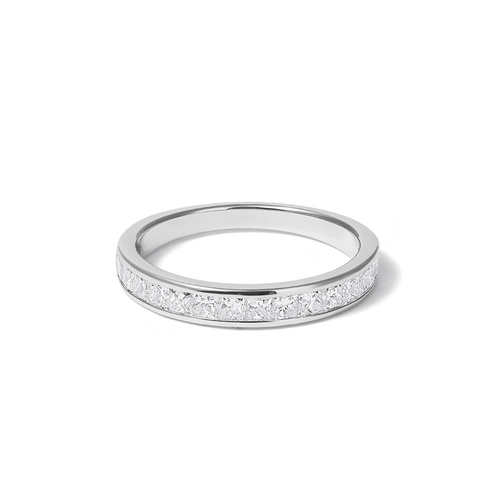 Princess Cut Channel Set Anniversary Ring with 0.75tw of Laboratory-Grown Diamonds in 18kt White Gold Rings Bevilles 