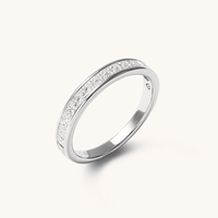Princess Cut Channel Set Anniversary Ring with 0.75tw of Laboratory-Grown Diamonds in 18kt White Gold Rings Bevilles 