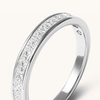 Princess Cut Channel Set Anniversary Ring with 0.75tw of Laboratory-Grown Diamonds in 18kt White Gold Rings Bevilles 