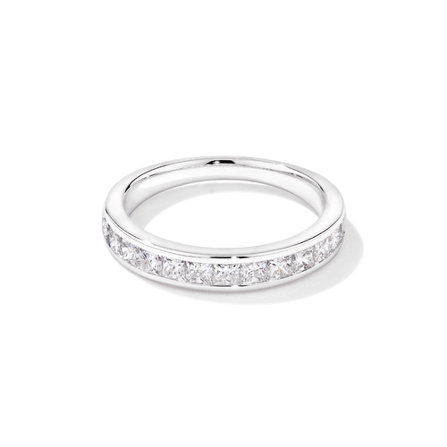 Princess Cut Channel Set Anniversary Band with 1.00tw of Laboratory-Grown Diamonds in 18kt White Gold Rings Bevilles 