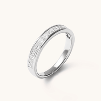 Princess Cut Channel Set Anniversary Band with 1.00tw of Laboratory-Grown Diamonds in 18kt White Gold Rings Bevilles 