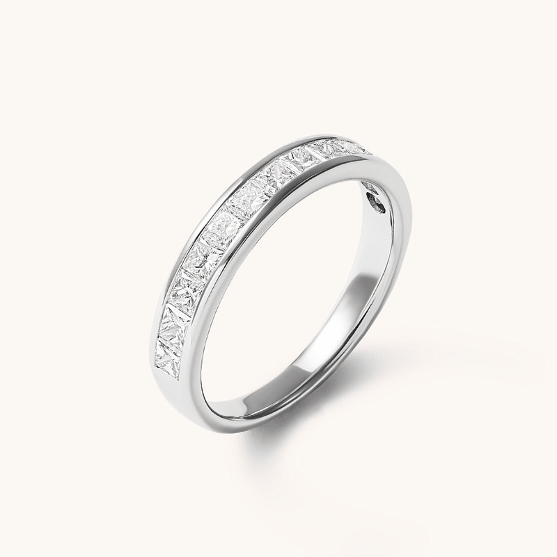 Princess Cut Channel Set Anniversary Band with 1.00tw of Laboratory-Grown Diamonds in 18kt White Gold Rings Bevilles 