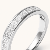 Princess Cut Channel Set Anniversary Band with 1.00tw of Laboratory-Grown Diamonds in 18kt White Gold Rings Bevilles 