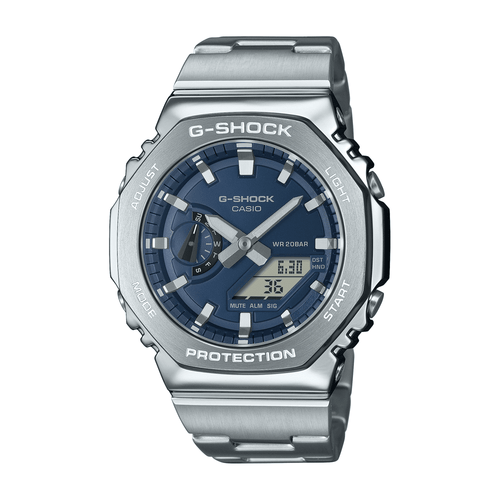 Casio G Shock G Steel Silver Digital Watch GM2110D-2B Watches Casio G Shock 