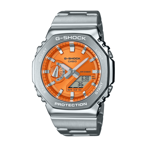 Casio G-Shock Men's Orange and Silver Watch GM2110D-4A Watches Casio G Shock 