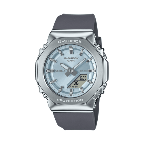 Casio G Shock G Steel Silver and Blue Digital Watch GMS2110-2A Watches Casio G Shock 