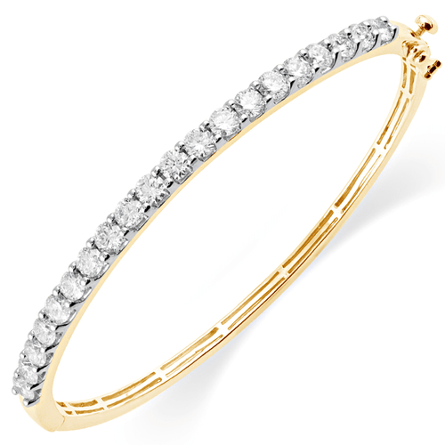 Bangle with 3.00ct of Laboratory Grown Diamonds in 9ct Yellow Gold Bevilles Jewellers 