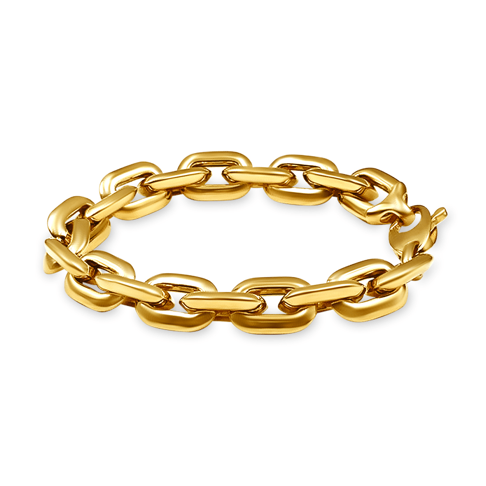 9kt Yellow Gold Bonded Chunky Tube Bracelet Bracelets Bevilles 